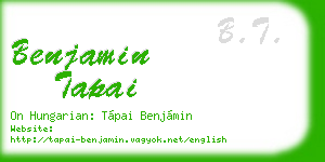 benjamin tapai business card